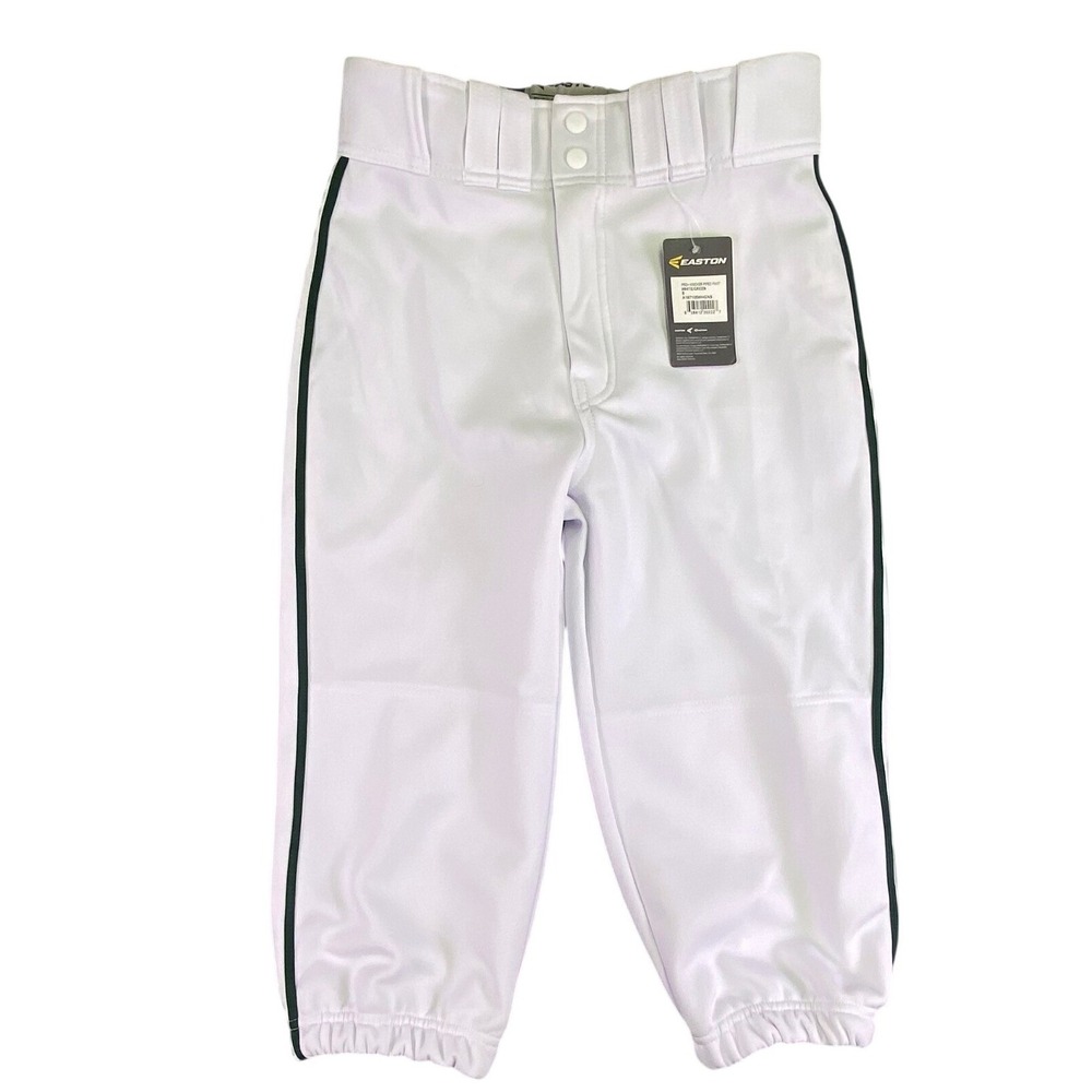 Easton Pro+ Baseball Pants Men's Small Knicker Piped White Green Sporty Softball